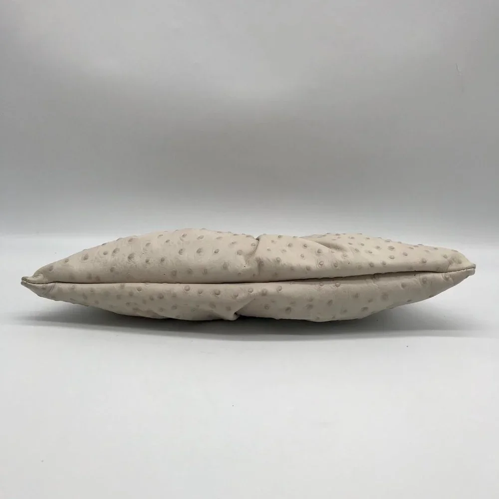 Lauren Merkin Off White Ostrich Leather Clutch - Picture 5 of 11